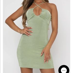 White fox sage green minidress. Size M!!